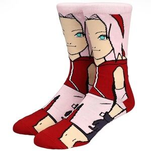 Anime Naruto Sakura 360 Character Crew Sock